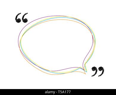 White blank hand drawn speech bubble, thinking balloon. Vector Illustration EPS10 Stock Vector