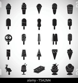 Ice cream icons set on white background for graphic and web design. Simple vector sign. Internet concept symbol for website button or mobile app. Stock Vector