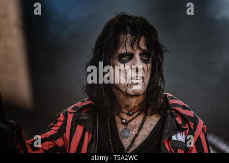 Alice Cooper with his band performing in Stockholm third of July 2015 at Gröna Lund amusement park.