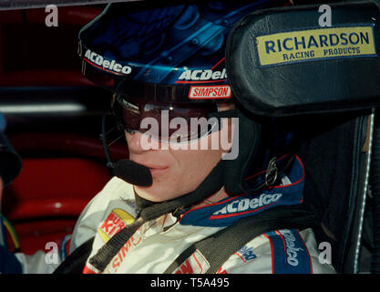 Dale Earnhardt Jr. sits in his car at Homestead-Miami Speedway in November 1998. Stock Photo