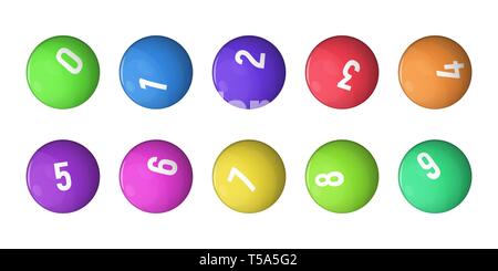 Balls for lottery collection. Vector illustration. Games of chance. Stock Vector