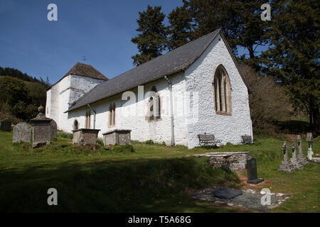 St Mary's Church, Pilleth, Powys, Wales UK. Above site of Battle of Bryn Glas Stock Photo