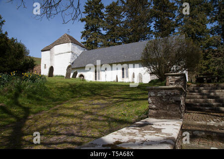 St Mary's Church, Pilleth, Powys, Wales UK. Above site of Battle of Bryn Glas Stock Photo