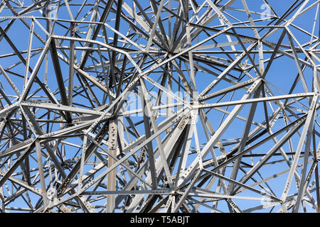Abstract skeleton detail iron statue in Lelystad, The Netherlands Stock Photo