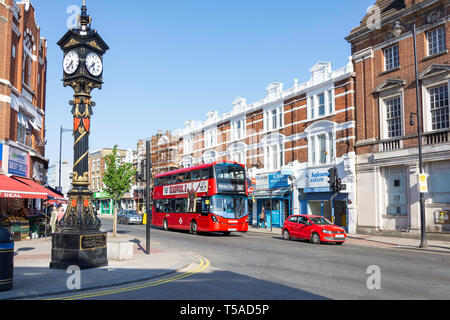 Jubilee Clock, Harlesden High Street, Harlesden, London Borough of Brent, Greater London, England, United Kingdom Stock Photo