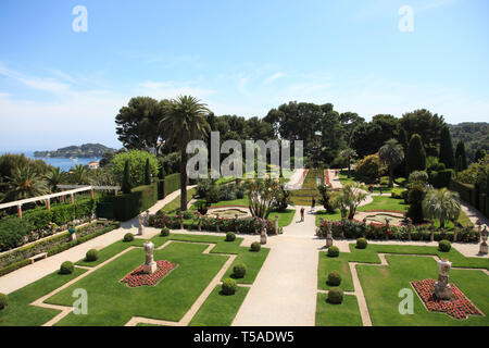 Gardens, Ephrussi de Rothschild Villa, Saint Jean Cap Ferrat, Cote d'Azur, French Riviera, Alpes-Maritimes, France, Europe Stock Photo