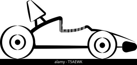 Side view of a racing car sketch Stock Vector