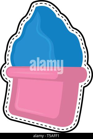 Ice cream sundae dotted sticker Stock Vector