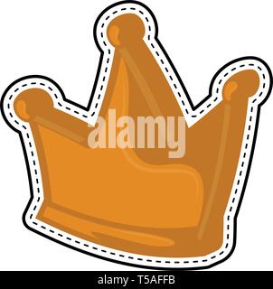 Isolated crown dotted sticker Stock Vector