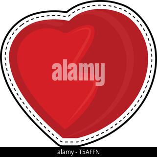 Isolated heart dotted sticker Stock Vector