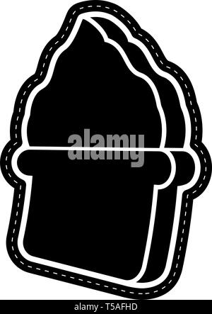 Ice cream sundae icon dotted sticker Stock Vector