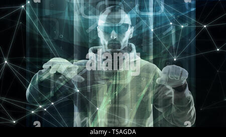 Cyberspace data exchange project, futuristic technology abstract binary code for new software abstract concept Stock Photo