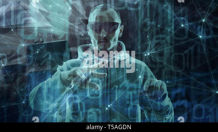 Big data cyber attacks and machine learning bots, big data processing big data digital technology background Stock Photo