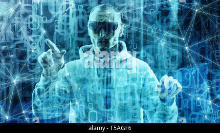 Digital world machine learning text, binary code numbers digital data Stock Photo