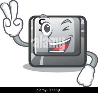 Two finger button S installed on game character Stock Vector