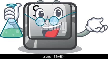 Professor button S installed on game character Stock Vector