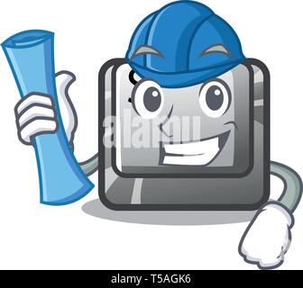 Architect button S installed on game character Stock Vector