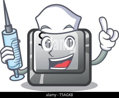 Nurse button S installed on game character Stock Vector