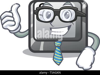 Businessman button S installed on game character Stock Vector