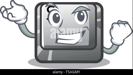 Successful button S installed on game character Stock Vector