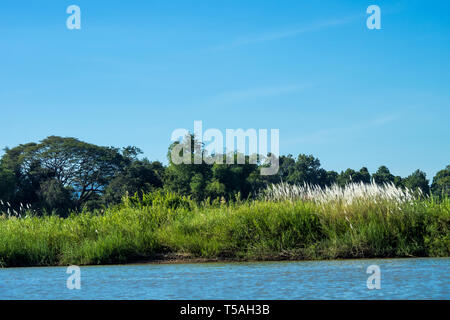 4000 Islands zone in Nakasong over the Mekong river in Laos Stock Photo