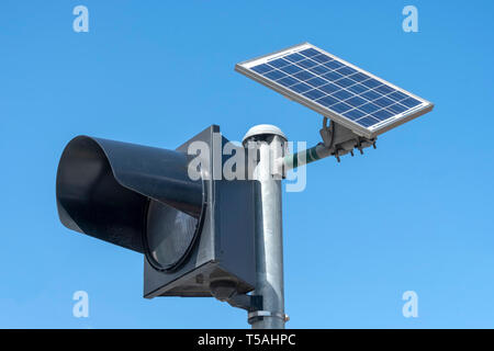 Solar Powered Traffic Signal Light Stock Photo