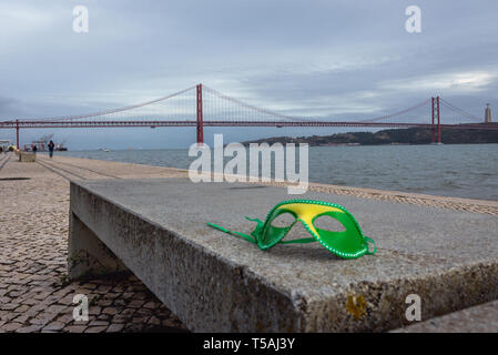 25 de Abril Bridge in Lisbon city in Portugal Stock Photo