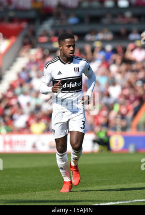 Ryan Sessegnon of Fulham during the Premier League match between  AFC Bournemouth and Fulham  at the Vitality Stadium Bournemouth 20 April 2019 Editorial use only. No merchandising. For Football images FA and Premier League restrictions apply inc. no internet/mobile usage without FAPL license - for details contact Football Dataco