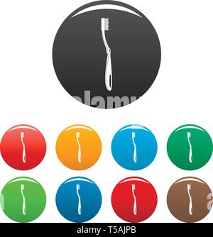 Flex toothbrush icons set 9 color vector isolated on white for any design Stock Vector