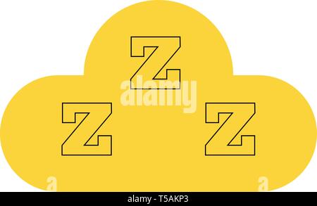 Sleep icon. Three z in cloud. Snooze symbol for your design. Vector illustration. Stock Vector