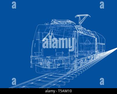 Modern train concept. Vector Stock Vector