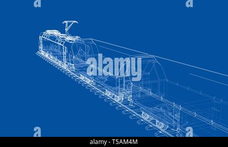 Modern train concept. Vector Stock Vector