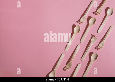 the major items of cutlery in the corner of the photo, copy space Stock Photo