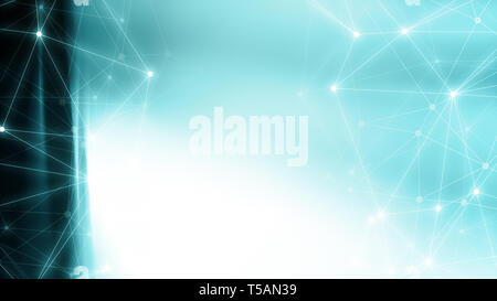 Technology digital tech backgrounds with copy space. Abstract dots background round shapes connections illustration Stock Photo