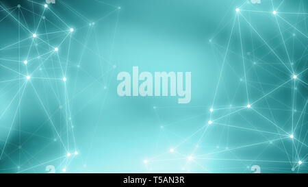 Connected abstract layout, abstract shapes connected modern illustration cyberspace, background Stock Photo