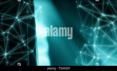 Geometric technology innovation backdrop concept, dots connected Stock Photo