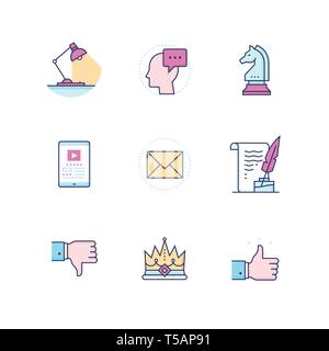 Business concepts - colorful line design style icons set Stock Vector