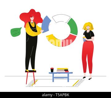 CRM report - flat design style colorful illustration Stock Vector