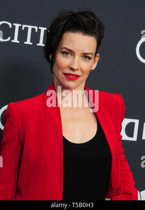 Los Angeles, California, USA 22nd April 2019  Actress Evangeline Lilly attends the World Premiere of Marvel Studios' 'Avengers: Endgame' on April 22, 2019 at Los Angeles Convention Center in Los Angeles, California, USA. Photo by Barry King/Alamy Live News Stock Photo