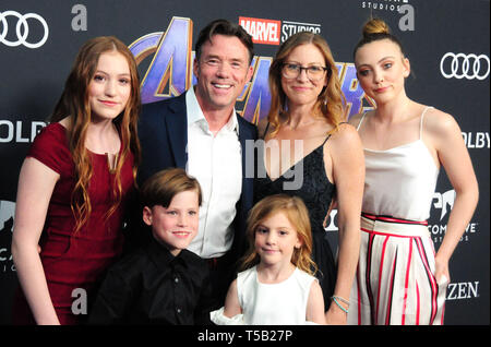 Los Angeles, California, USA. 22nd Apr, 2019. Actor/stuntman Terry Notary and family attend the World Premiere of Marvel Studios' 'Avengers: Endgame' on April 22, 2019 at Los Angeles Convention Center in Los Angeles, California, USA. Credit: Barry King/Alamy Live News Stock Photo