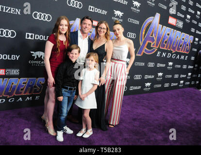 Los Angeles, California, USA. 22nd Apr, 2019. Actor/stuntman Terry Notary and family attend the World Premiere of Marvel Studios' 'Avengers: Endgame' on April 22, 2019 at Los Angeles Convention Center in Los Angeles, California, USA. Credit: Barry King/Alamy Live News Stock Photo