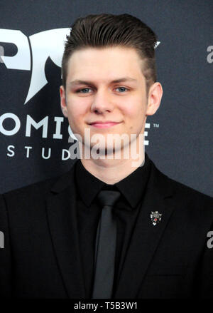 Los Angeles, California, USA. 22nd Apr, 2019. Actor Ty Simpkins attends the World Premiere of Marvel Studios' 'Avengers: Endgame' on April 22, 2019 at Los Angeles Convention Center in Los Angeles, California, USA. Credit: Barry King/Alamy Live News Stock Photo