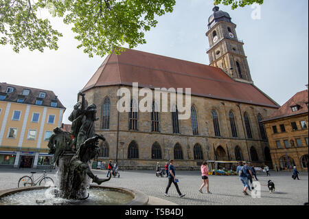 Amberg, Germany. 23rd Apr, 2019. The church St. Martin in the old town of Amberg. Credit: Armin Weigel/dpa/Alamy Live News Stock Photo