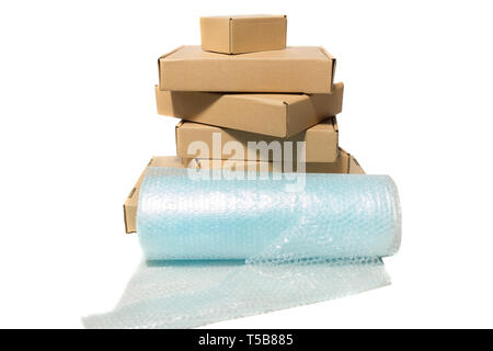 pile of cardboard boxes Stock Photo
