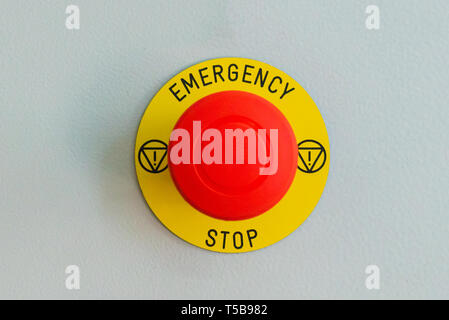 Emergency Stop Button, Disaster Prevention, Assistance Get Help Stock Photo
