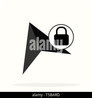 Location icon with padlock sign. Location icon and security, protection, privacy concept. Vector icon eps10 Stock Vector