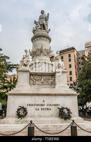 Monument to Christopher Columbus, Genoa Stock Photo