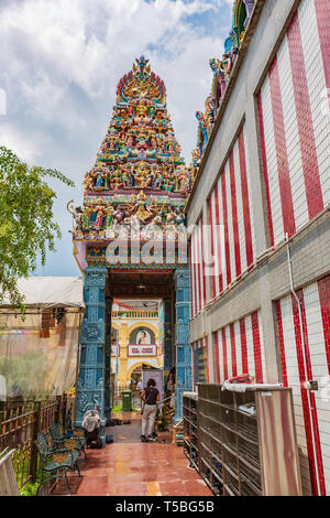 SINGAPORE, SINGAPORE - CIRCA SEPTEMBER, 2017:  The Sri Veeramakaliamman Temple in Little India in Singapore, Singapore. Stock Photo