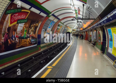 LONDON - JANUARY 26: The piccadilly tube station is one of the most famous london on january 24, 2016 in London, UK. Stock Photo