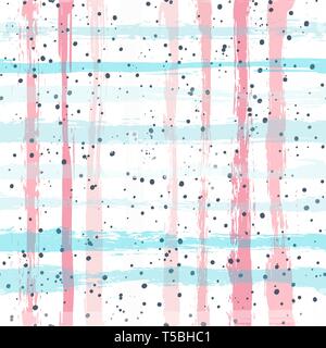 Seamless Pattern with Hand Drawn Grunge Strips. Paint stripes grunge background vector.  Delicate background in summer colors. Horizontally arranged g Stock Vector